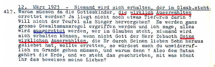 Pergament: Alle werden wirklich ausgerottet bis auf die wirklich Auserwählten ...